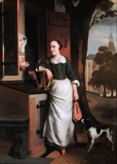 Two Chattering Housewives by Nicolaes Maes